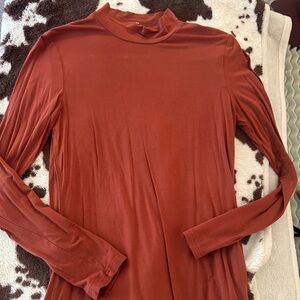 Rust Long Sleeve Turtleneck Top